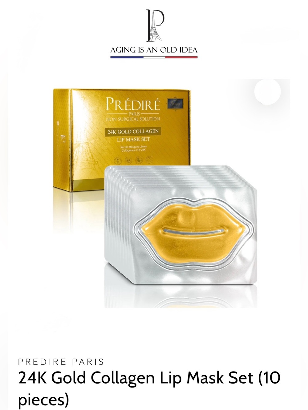 Prédiré Paris 24K Gold Collagen Lip Mask Set — Gold